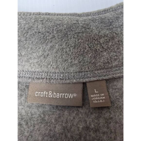 Croft & Barrow Cardigan Sz L Gray Patchwork - Picture 6 of 9